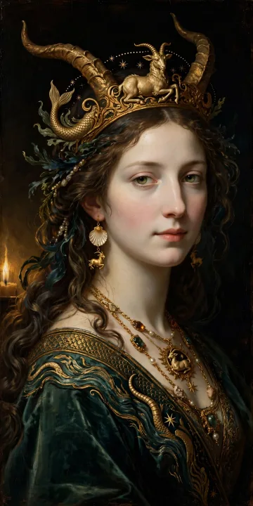 Oil portrait of the Capricorn muse
