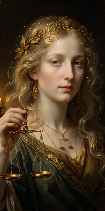 Oil portrait of the Libra muse