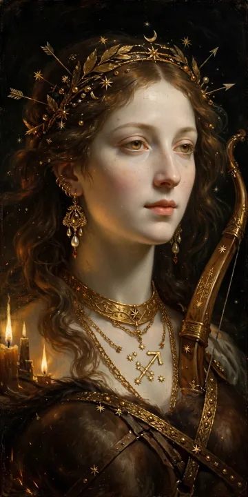Oil portrait of the Sagittarius muse