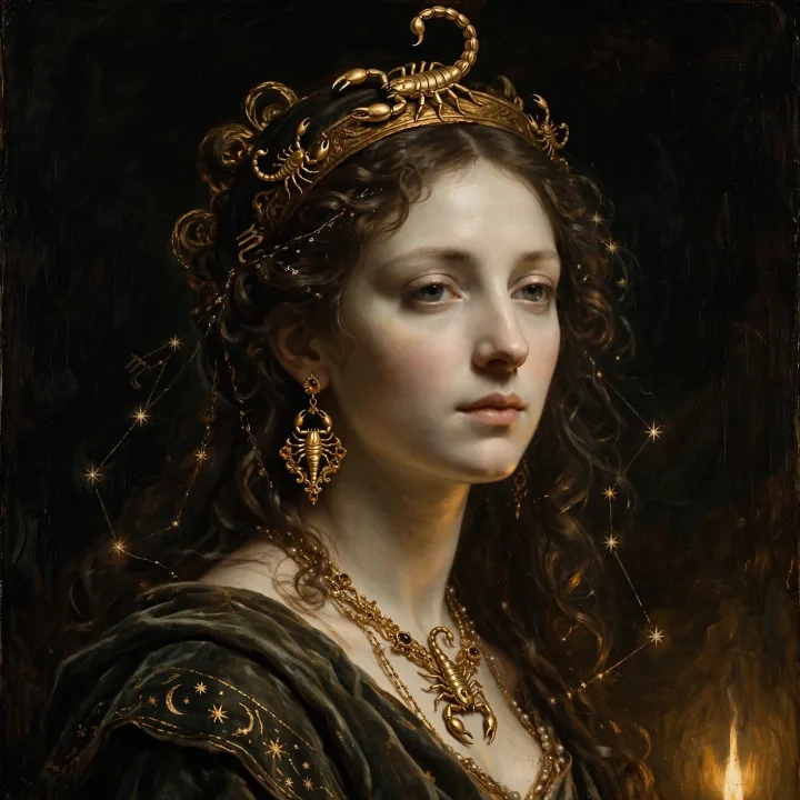 Oil portrait of the Scorpio muse