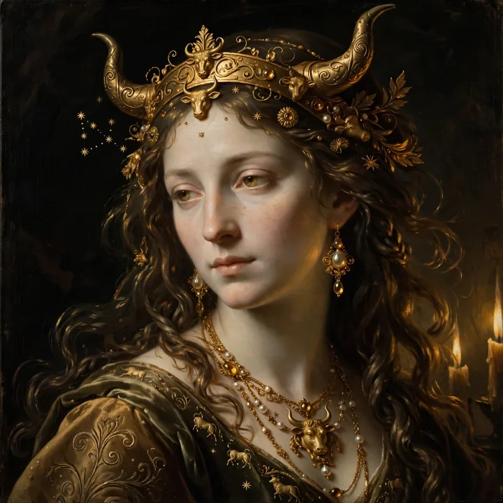 Oil portrait of the Taurus muse