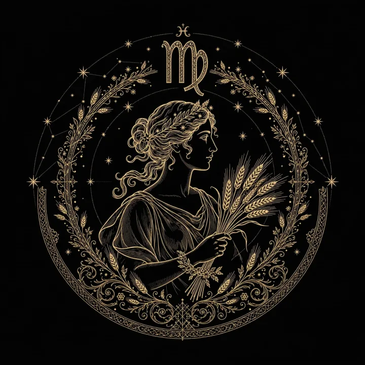 Golden emblem of Virgo