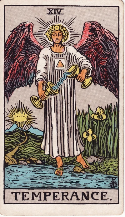 The Temperance tarot card face