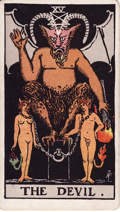 The The Devil tarot card face