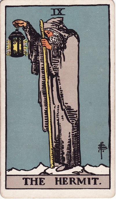 The The Hermit tarot card face