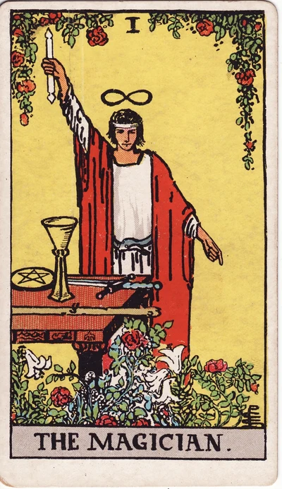 The The Magician tarot card face