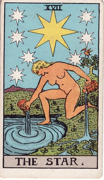 The The Star tarot card face